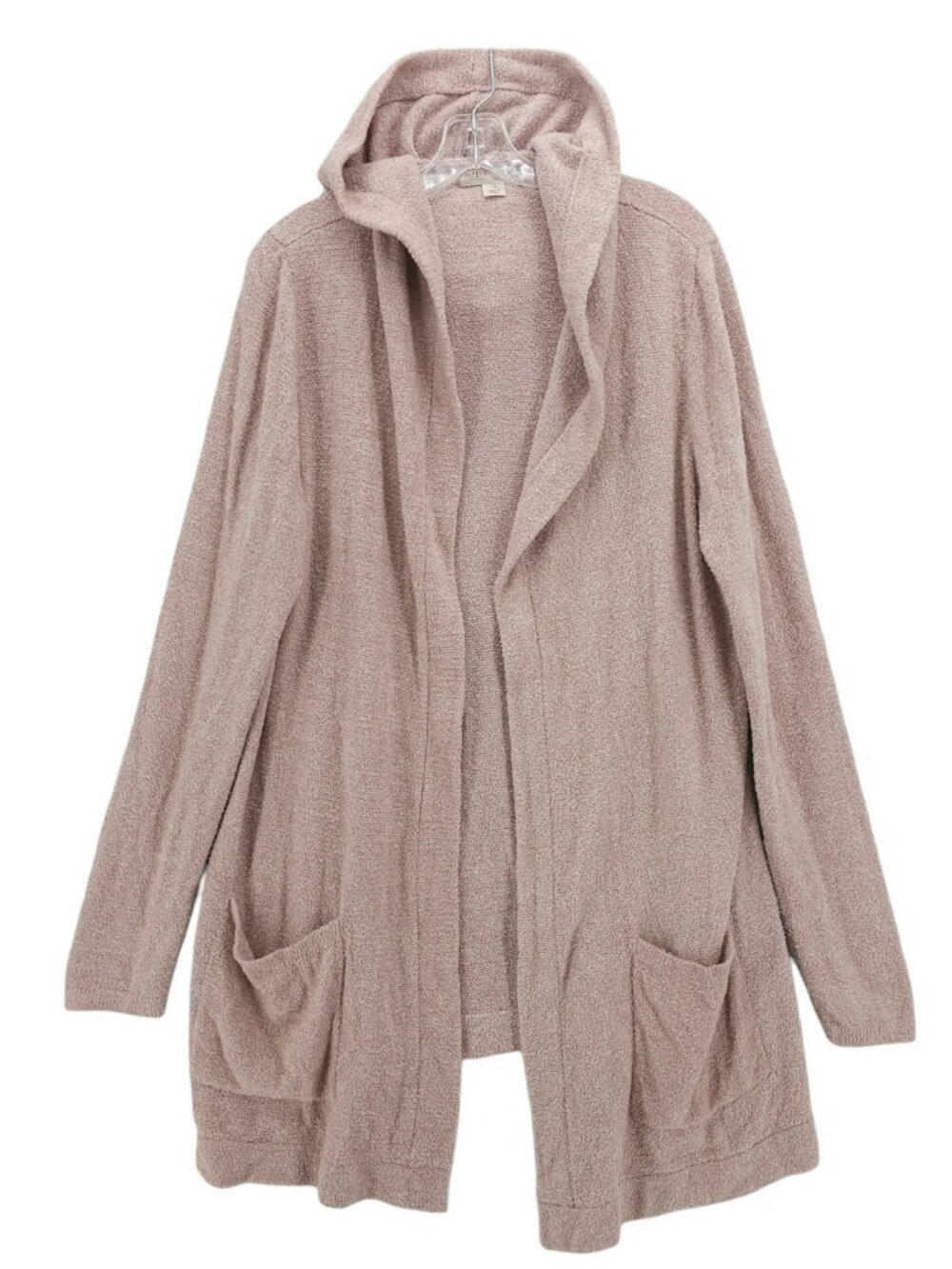 BAREFOOT DREAMS Hooded Cardigan CozyChic Lite Pink Blush Open Front Pockets 1X